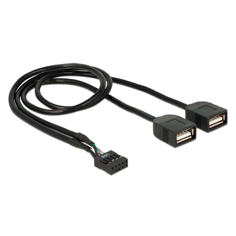 DeLOCK 83823 USB cable USB 2.0 0.4 m 2 x USB A 0.48 Gbit/s Black