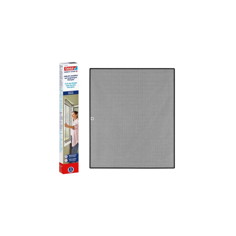 tesa Fliegengitter Insect Stop Clip On anthrazit 1,0 x 1,2 m