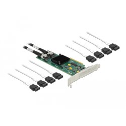 DeLOCK 8 port SATA PCI Express x8 Card with Connection Cable