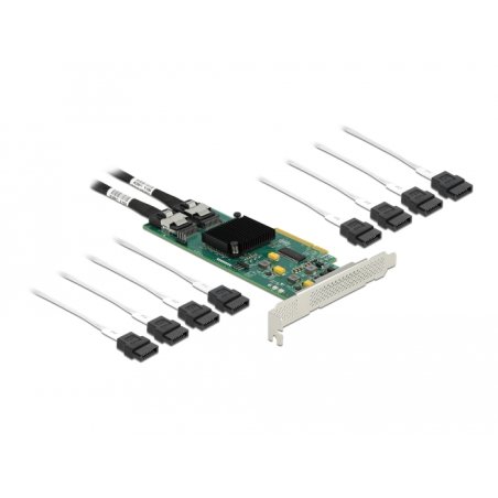 DeLOCK 8 port SATA PCI Express x8 Card with Connection Cable