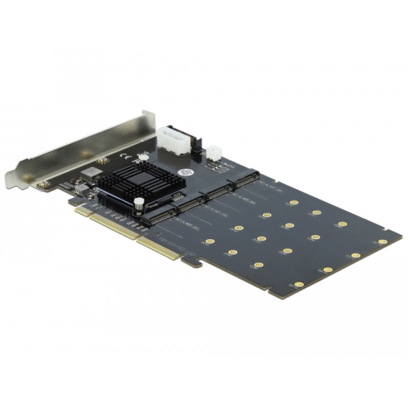 PCI Express x8 / x16 Karte zu 4 x intern NVMe M.2 Key M