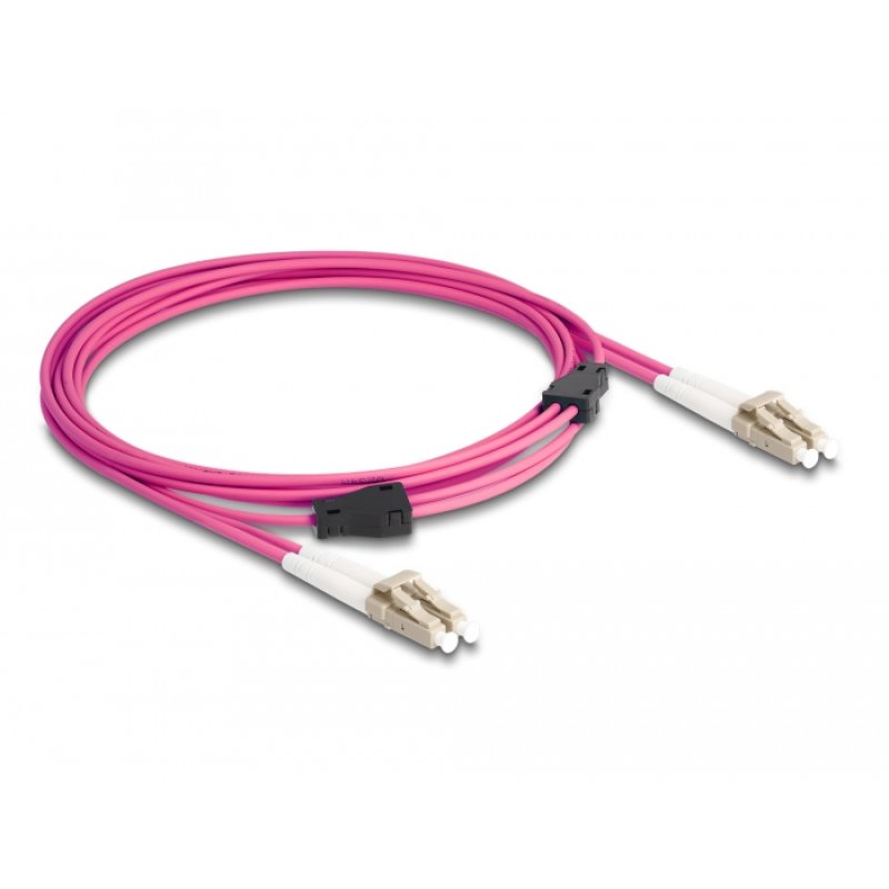 Delock LWL Kabel mit Metallarmierung LC Duplex zu LC Duplex Multimode OM4 3 m