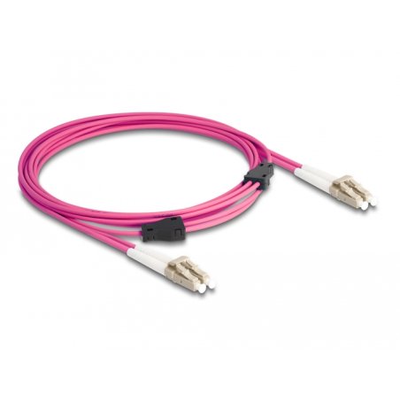 DeLOCK Fiber Optical Cable with metal armouring LC Duplex to LC Duplex Multi-mode OM4 3 m