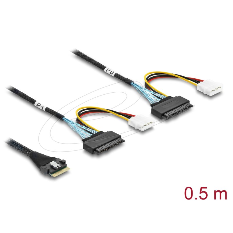 DeLOCK 82296 câble Serial Attached SCSI (SAS) 0,5 m 16 Gbit/s Noir