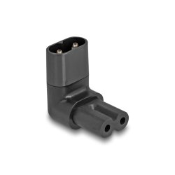 Delock Netzadapter IEC 60320 - C8 auf C7, Stecker / Buchse, 2,5 A, 90° gewinkelt