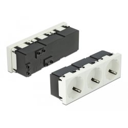 DeLOCK Easy 45 Grounded Power Socket 3-way with a 45° arrangement 45 x 45 mm 5 pieces