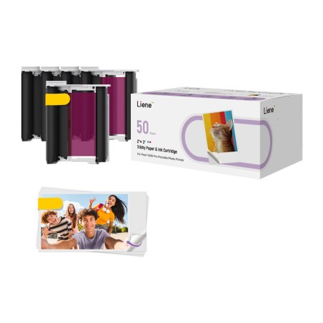 Liene 2x3" Photo Paper, 50 sheets 5 ink cartridges