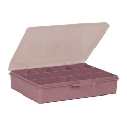 Raaco - Storage Box with 7 Compartments - Dark Pink - 4 x 17.9 x 15.1 cm