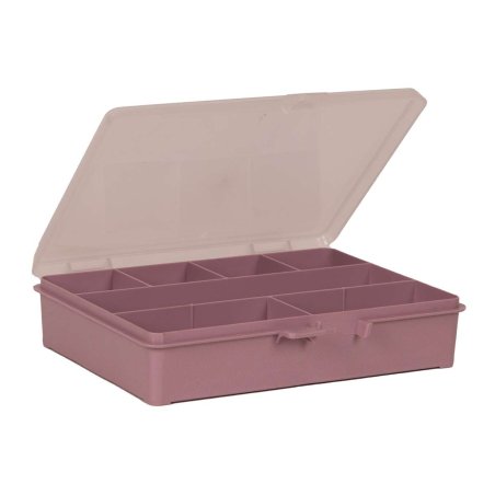 Raaco - Storage Box with 7 Compartments - Dark Pink - 4 x 17.9 x 15.1 cm
