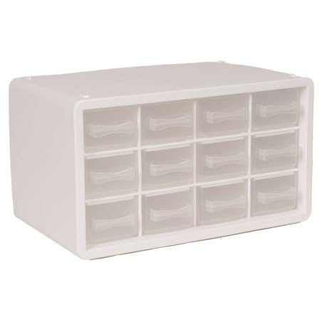 Raaco - Storage Box with 12 Drawers - White - 14.2 x 24.8 x 14.9 cm