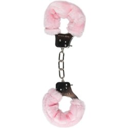 Easytoys Fetish Collection - Pink Plush Handcuffs - 28 Cm Long Hand Cuffs