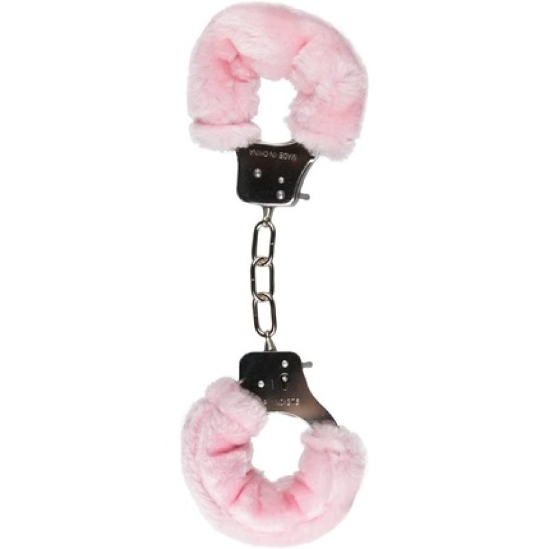 Easytoys Fetish Collection - Pink Plush Handcuffs - 28 Cm Long Hand Cuffs
