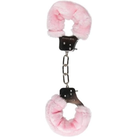 Easytoys Fetish Collection - Pink Plush Handcuffs - 28 Cm Long Hand Cuffs