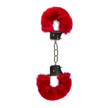 EasyToys ET258RED bondage gear & confinement Handcuff Red Plush, Metal