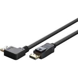 Kabel DisplayPort Stecker 90° DisplayPort Stecker, 8K / 144Hz (schwarz, 5 Meter, 1 Stecker 90° seitlich
