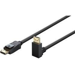 Kabel DisplayPort Stecker 90° DisplayPort Stecker, 8K / 144Hz (schwarz, 1 Meter, 1 Stecker 90° abgewinkelt, 54
