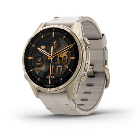 Garmin Fenix 8 3.3 cm (1.3 ) AMOLED 43 mm Digital 416 x 416 pixels Touchscreen Gold Wi-Fi GPS (satellite)