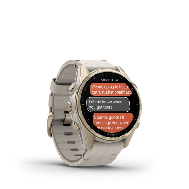 Garmin Fenix 8 3.3 cm (1.3 ) AMOLED 43 mm Digital 416 x 416 pixels Touchscreen Gold Wi-Fi GPS (satellite)