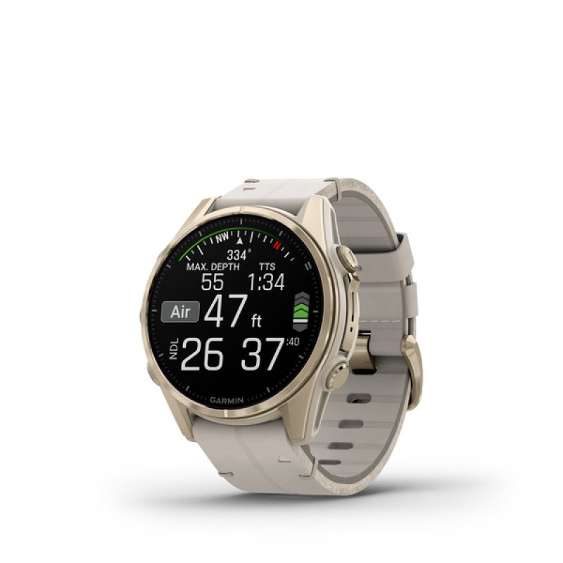 Garmin Fenix 8 3,3 cm (1.3") AMOLED 43 mm Numérique 416 x 416 pixels Écran tactile Or Wifi GPS (satellite)