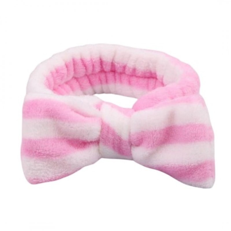 Ecarla Hair Cosmetic Headband With Bow Pink And White Opk18rb