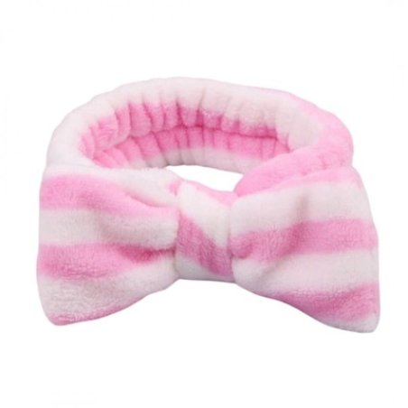 Ecarla Hair Cosmetic Headband With Bow Pink And White Opk18rb