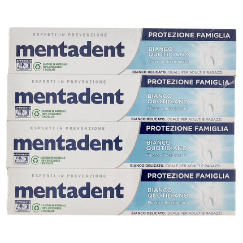 Mentadent Bianco Quotidiano Protezione Famiglia 4 X 75 Ml