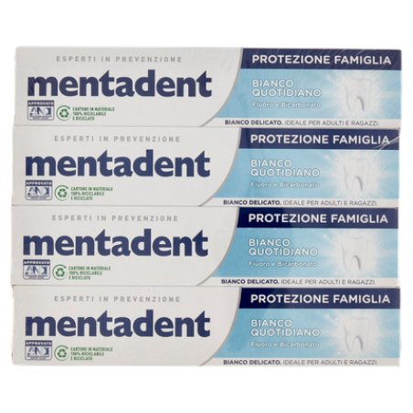 Mentadent Bianco Quotidiano Protezione Famiglia 4 X 75 Ml