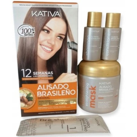 Kativa Keratin Treatment Set with Argan Oil for Curly Hair