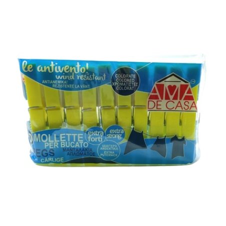 Ama De Casa Extra Strong Yellow Clothespins Pack Of 10