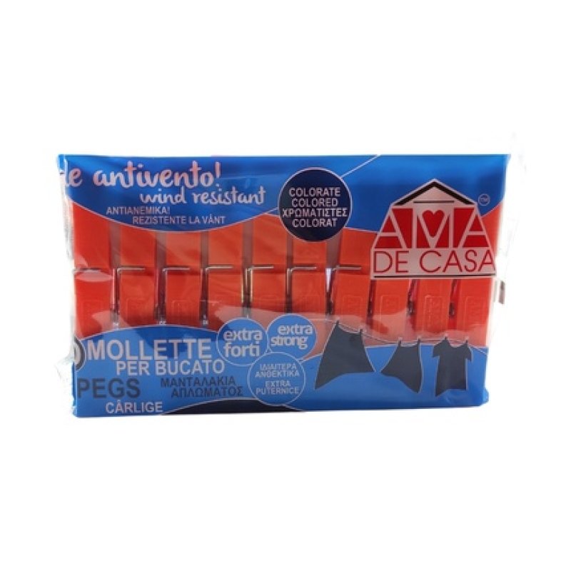 Ama De Casa Extra Strong Orange Clothespins Pack Of 10