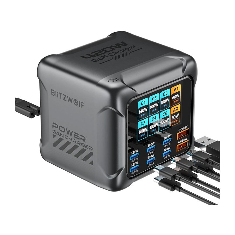 Blitzwolf BW-S33 420W Charger, 8 Ports