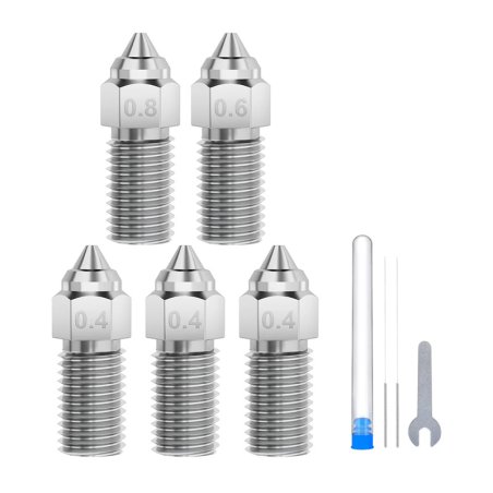 ELEGOO Neptune 4 / 4 Pro Hardened Steel Nozzle Set (0.4 mm x3, 0.6 mm x1, 0.8 mm x1)