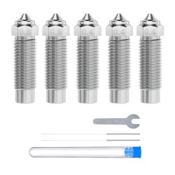 ELEGOO Neptune 4 Plus / 4 Max Hardened Steel Nozzle Set (0.4 mm x3, 0.6 mm x1, 0.8 mm x1)