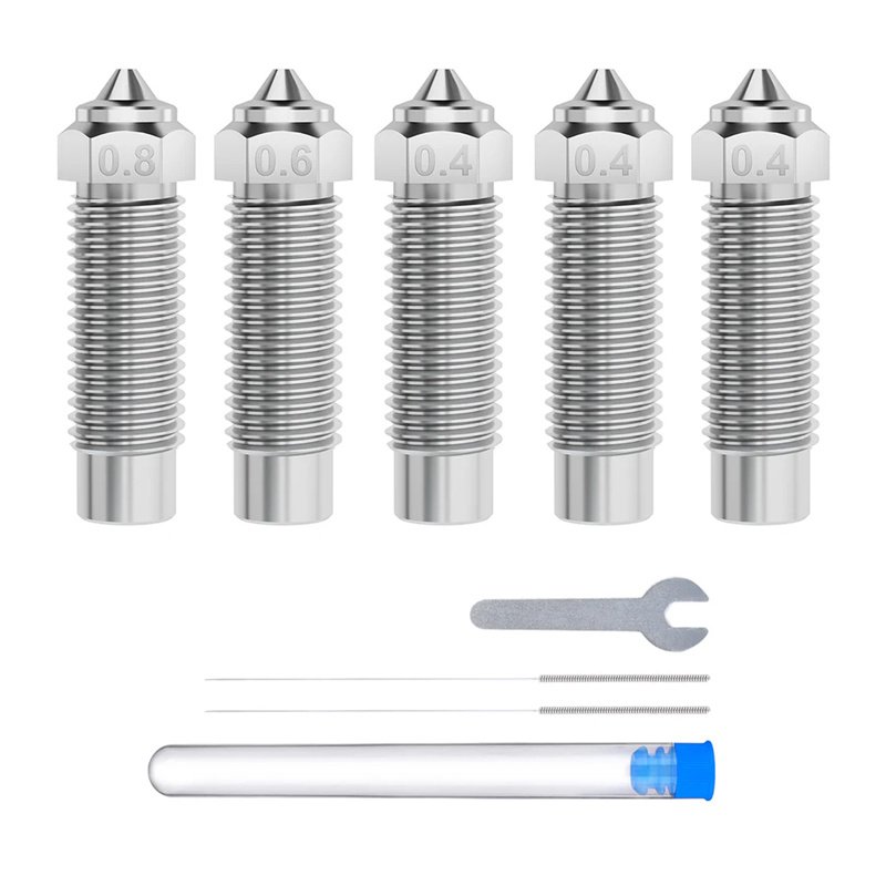 ELEGOO Neptune 4 Plus / 4 Max Hardened Steel Nozzle Set (0.4 mm x3, 0.6 mm x1, 0.8 mm x1)