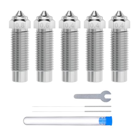 ELEGOO Neptune 4 Plus / 4 Max Hardened Steel Nozzle Set (0.4 mm x3, 0.6 mm x1, 0.8 mm x1)