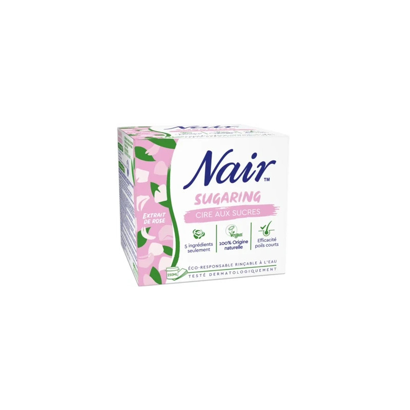 Nair Sugar Wax 250ml With Rose Extract Reusable Strips
