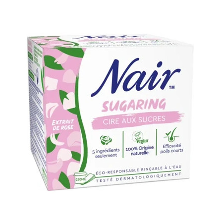 Nair Sugar Wax 250ml With Rose Extract Reusable Strips