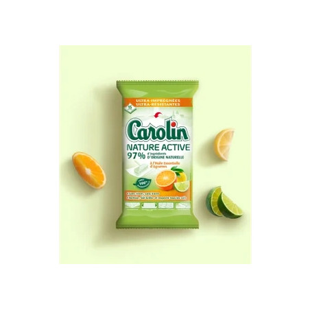Carolin Citrus Oil Wipes 15 Cloths