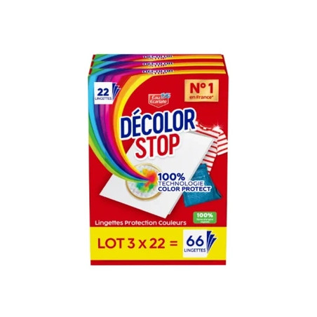 Decolor Stop Lot Of 3 X 22 Wipes Effective Cleaning Solution