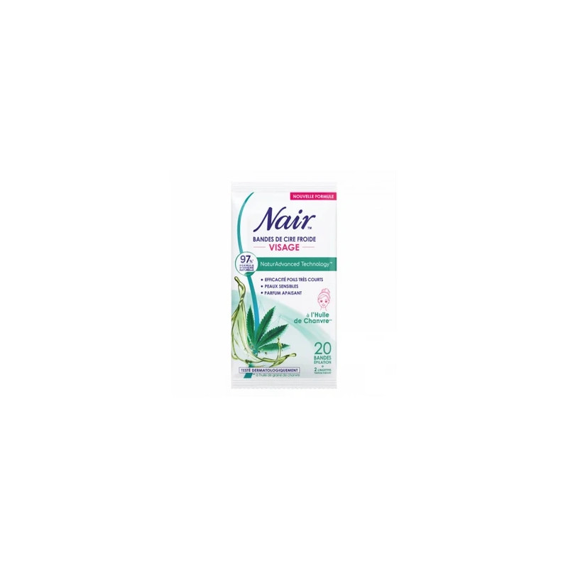 Nair Cold Wax Strips 20 Pieces Face Hair Removal