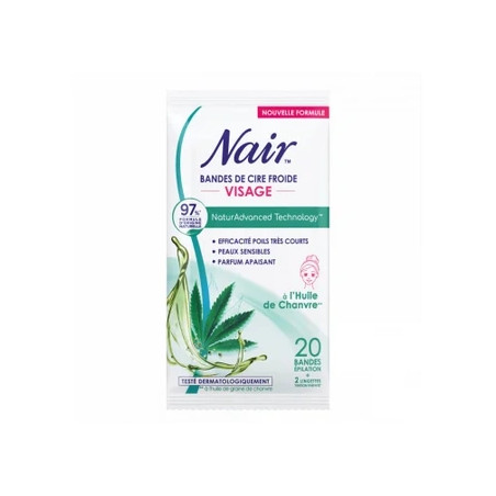 Nair Cold Wax Strips 20 Pieces Face Hair Removal