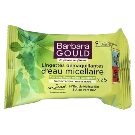 Barbara Gould Micellar Water Makeup Remover Wipes 25 Wipes For All Makeup Types Including Waterproof