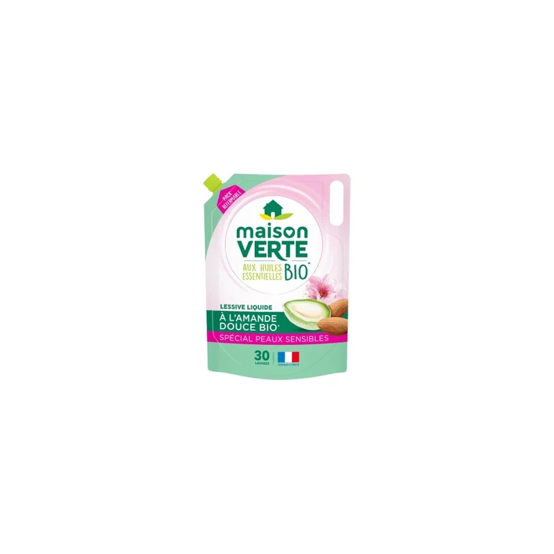 Maison Verte Liquid Detergent Doypack Sweet Almond Organic 30 Washes 18 Liters