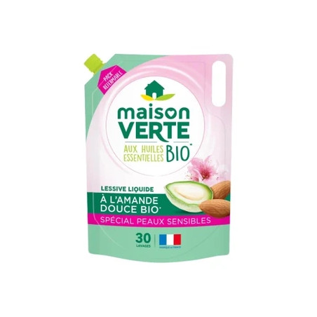 Maison Verte Liquid Detergent Doypack Sweet Almond Organic 30 Washes 18 Liters