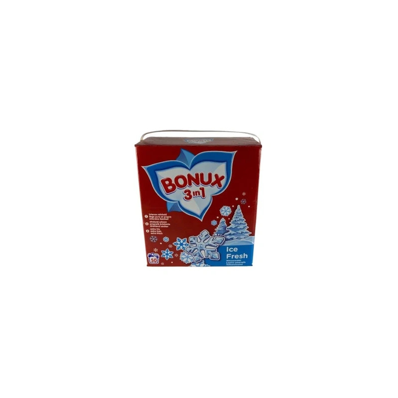 Bonux Powder Laundry Detergent 3 In 1 Ice Fresh 50 Washes 325 Kilograms