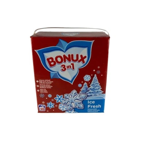 Bonux Powder Laundry Detergent 3 In 1 Ice Fresh 50 Washes 325 Kilograms