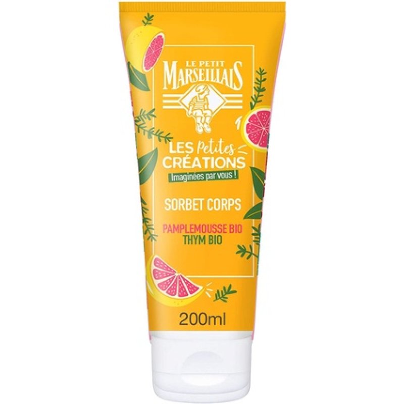Le Petit Marseillais Hydrating Body Sorbet Gel with Organic Grapefruit and Thyme for Dry Skin 200ml