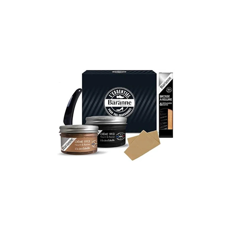 Baranne Shoe Polish Gift Set 2 Polishes 50ml Black And Honey