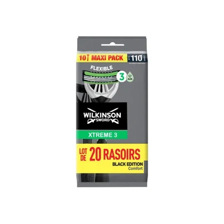 Wilkinson Sword Razor Black Edition Comfort 3 Blade Pack Of 2 X 10 Razors