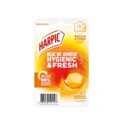 Harpic Toilet Block Adhesive Citrus Freshness X2 Pieces